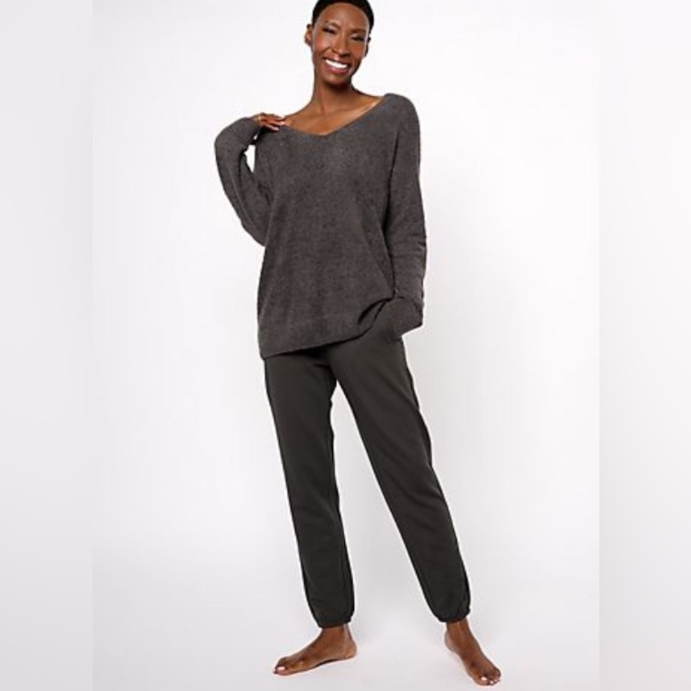 Set! Barefoot Dreams CozyChic Ultra Lite Top w/ Malibu Pant Lounge XS Carbon